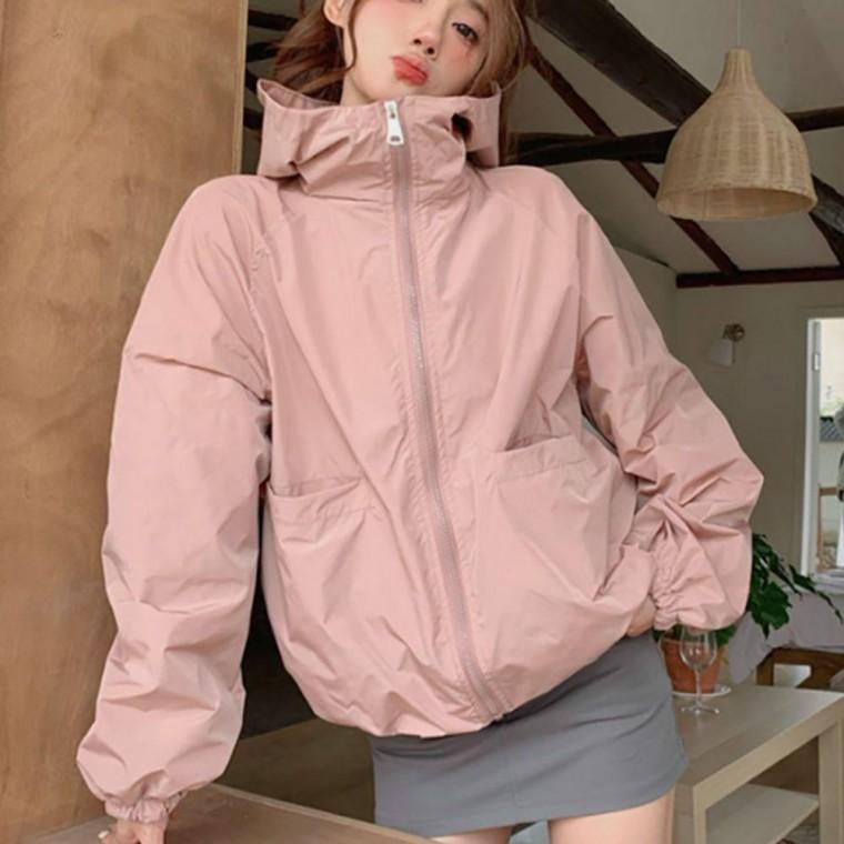 여자 가벼운 소재 스타일리시 핏 바람막이 자켓 양털 프릴 가디건 겨울 코트 밍크 잠바