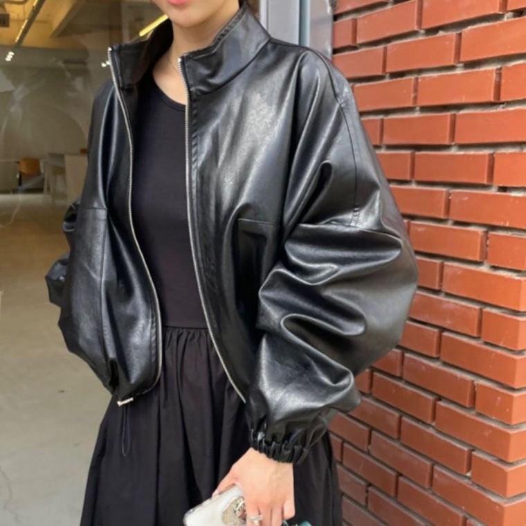 여자 오버핏 스타일 시크 패션 레더 라이더 자켓 여성 데님 청자켓 여자청 여성청 여자봄