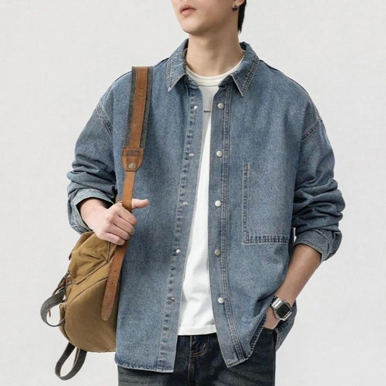 남자 루즈핏 캐주얼 패션 데님 긴팔 셔츠 자켓 코듀로이 남방 남성 남방셔츠 겨울