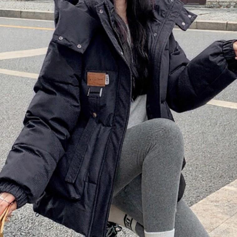 따뜻한 여자 숏패딩 경량 패딩 겨울 자켓 방한 패션