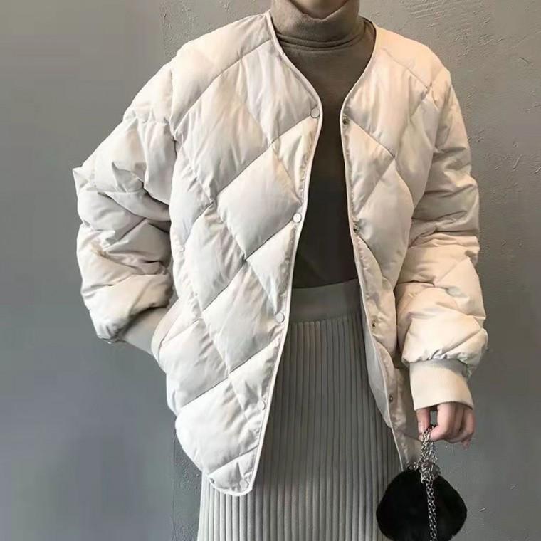 노카라 경량 퀄팅 패딩 자켓 간절기 아우터