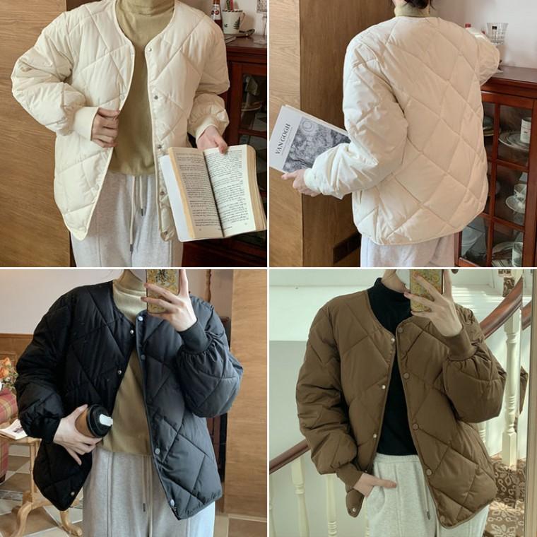 퀼팅 누빔 경량패딩 여성 여자 가을 겨울 보온 깔깔이 방한 누빔 범퍼 외투 자켓