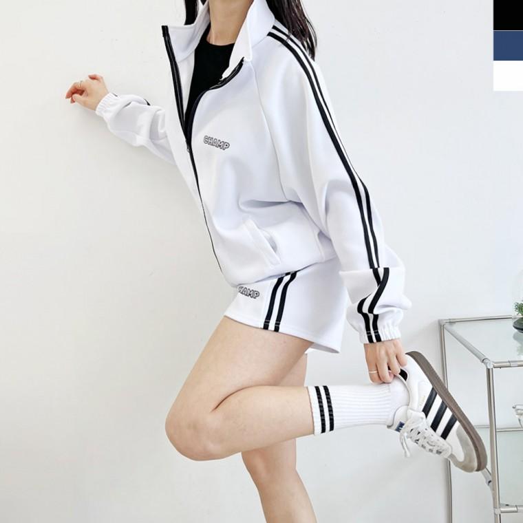 ACC SF1029W-SS1011W 여자 투라인 트랙 집업 트레이닝 자켓 3부 반바지 숏팬츠 세트