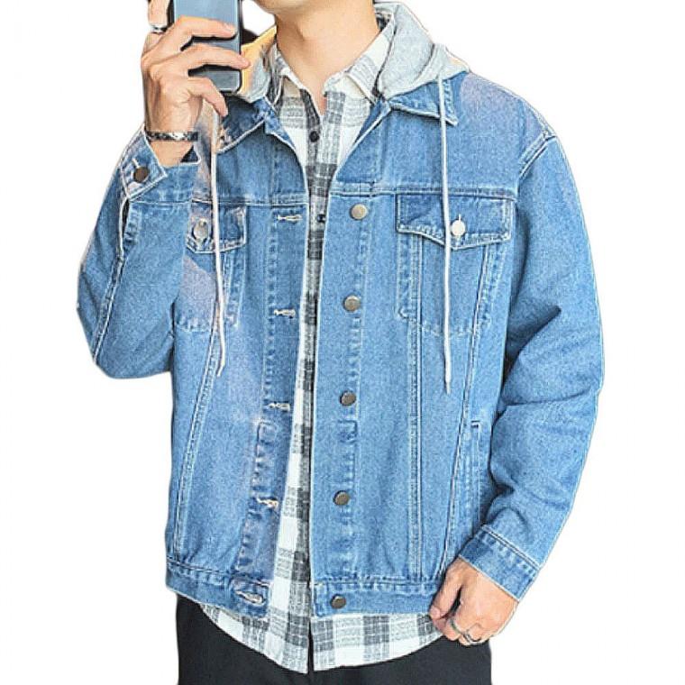 남성 후드탈부착 청자켓 데일리 아우터