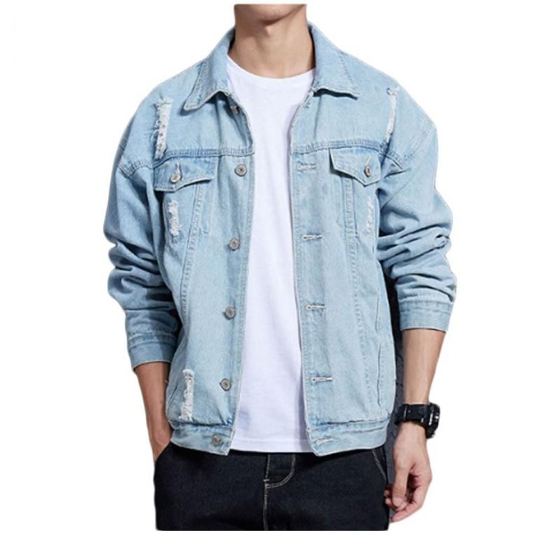 남성 데님 청자켓 트러커 간절기 아우터
