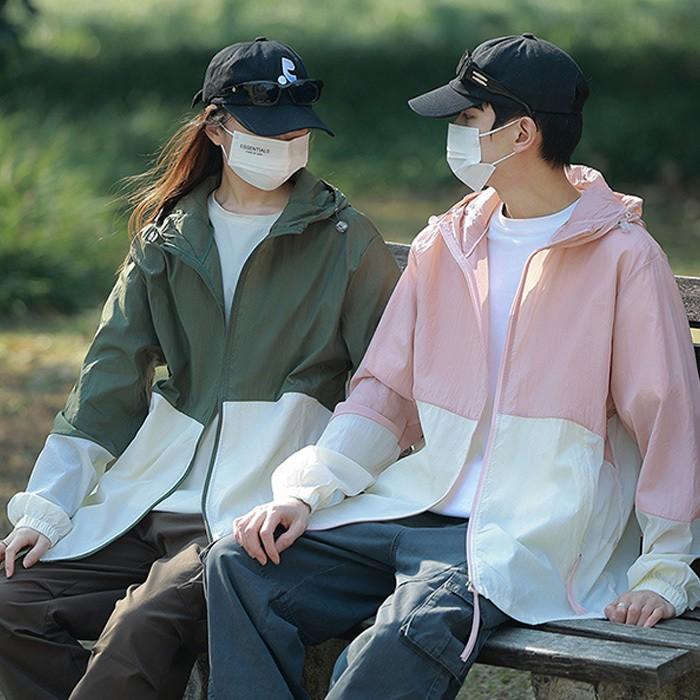 유니섹스 에어로 투톤 바람막이 아웃도어 자켓