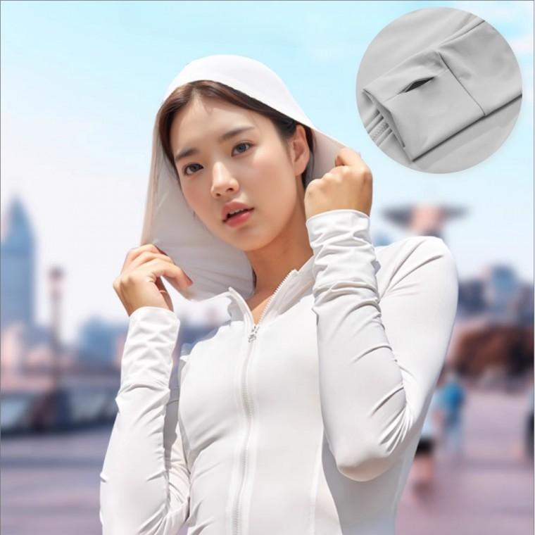 여성 슬림핏 후드집업 시원한 햇빛 차단 긴팔 자켓