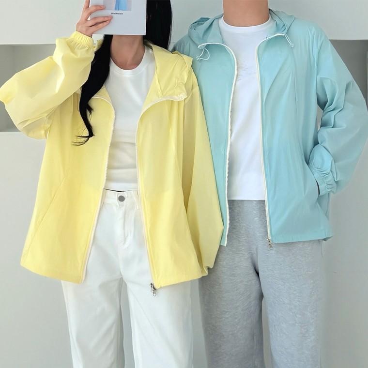 일반 크롭 남여공용 바람막이자켓 여름용 베이직 경량 간절기