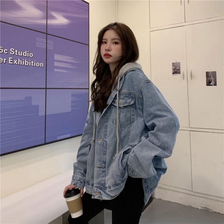 매력적인 캐주얼 후디 여성 청자켓 L-ds01