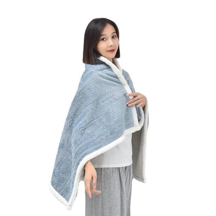 무릎 담요 똑딱이 망토 블랭킷 차량용 사무실 100x 150cm 미니 낮잠 이불 극세사
