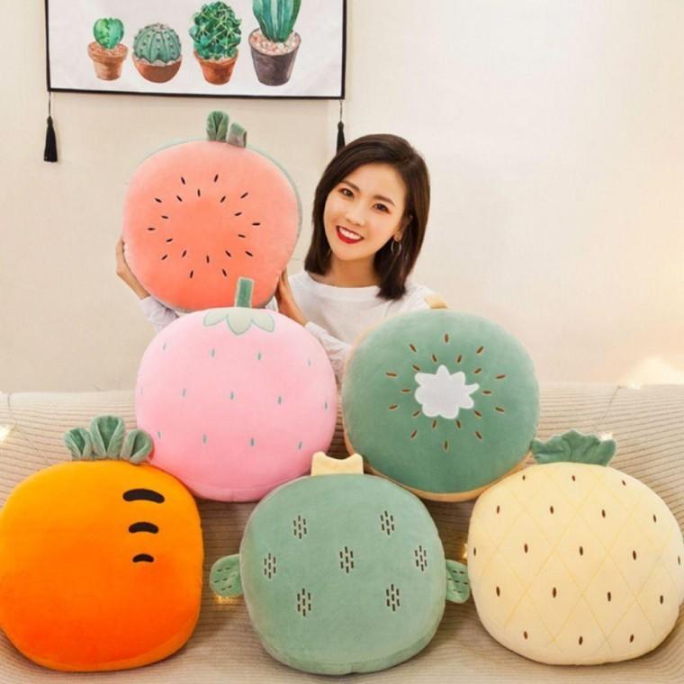 과일 디자인 쿠션 무릎 담요 사무실 캠핑 인테리어 따뜻한 보온 극세사 휴대용 캠핑용