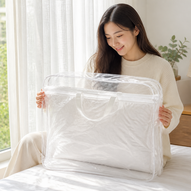 투명 보관함 M 담요 모기장 전기요 정리 커버 가방