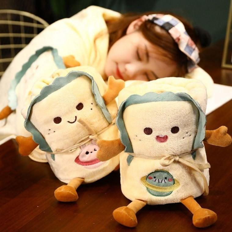 귀여운 극세사 캐릭터 무릎 담요 휴대용 사무실용 포근한 따뜻한 미니 낮잠 이쁜 쿠션