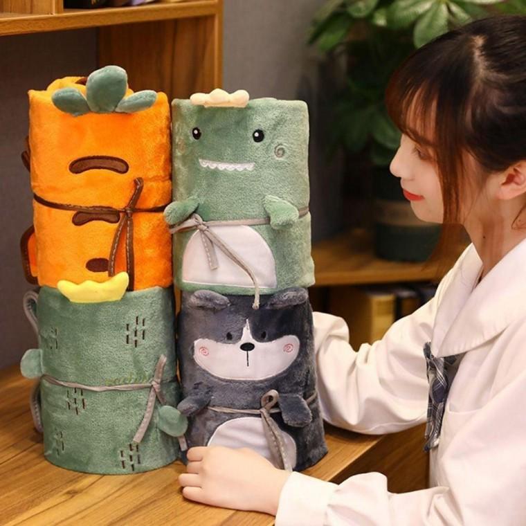 부드러운 극세사 무릎 담요 캐릭터 블랭킷 사무실 낮잠용 따뜻한 포근한 미니 차량용 겨울