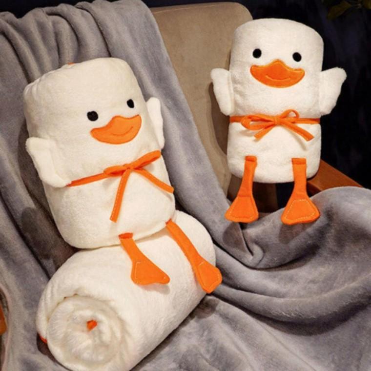 캐릭터 무릎담요 휴대용 무릎 대형 담요 오리 귀여운 이불 사무실
