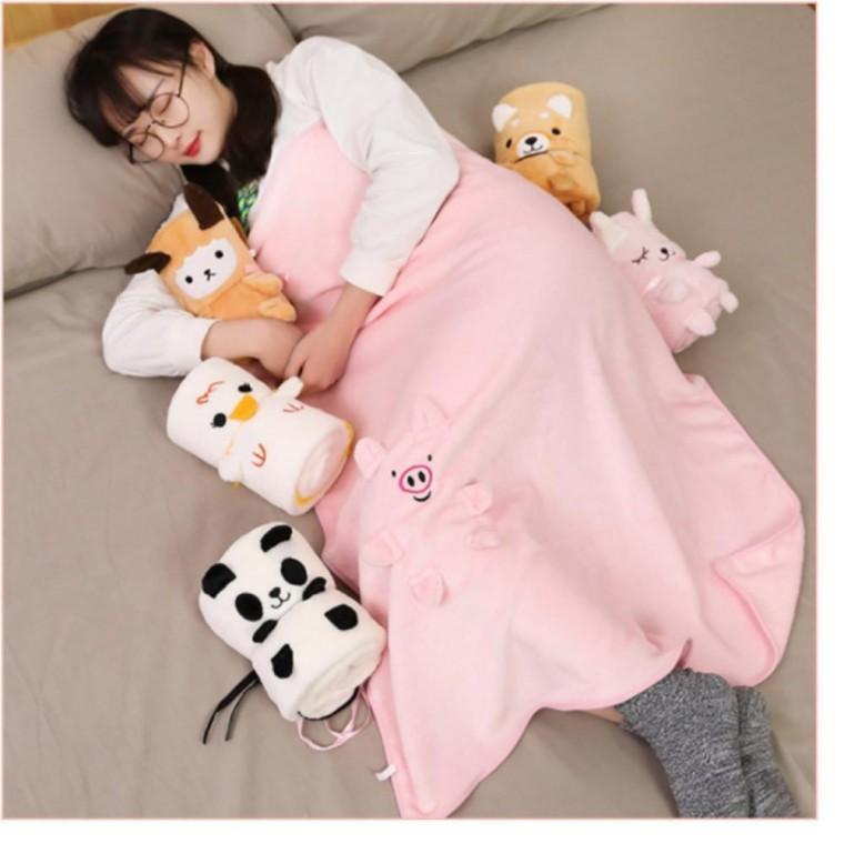 개별 선물 포장 극세사 무릎담요 차량용 사무실 캠핑 학생 블랭킷 캐릭터 블랑켓 기내용 담요