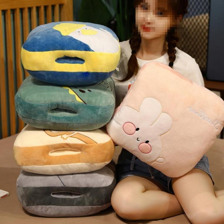 인테리어 거실 극세사 사각 쿠션 SET 담요 극세사 캐릭터 멀티 쿠션