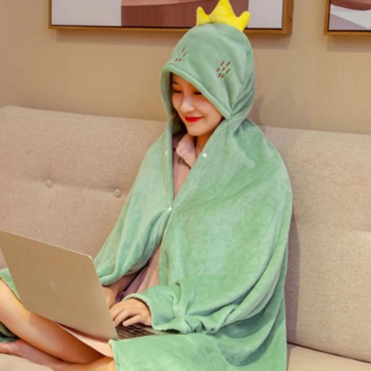 캐릭터 무릎담요 버튼 후드 입는 어깨 무릎 담요 캠핑 차량 차박 사무실 카페