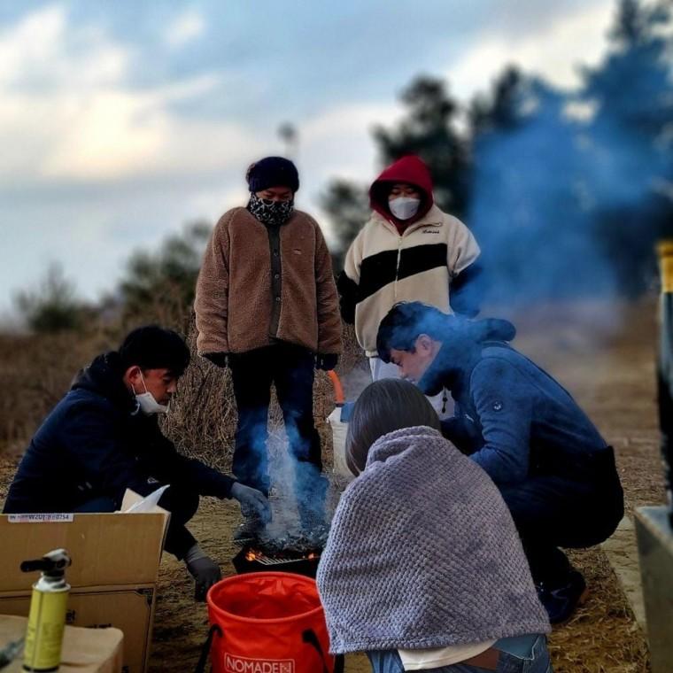 와플 모양 양면 극세사 담요 퍼플 블랭킷 캠핑