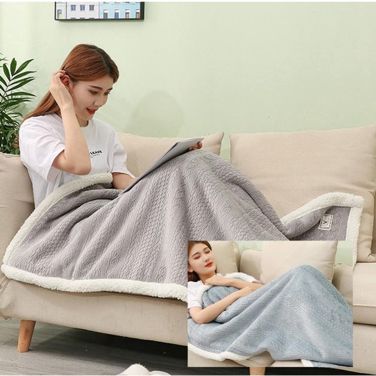 고급 소파담요대 플란넬담요 2중양털담요 똑딱이 망토담요 대형캠핑담요