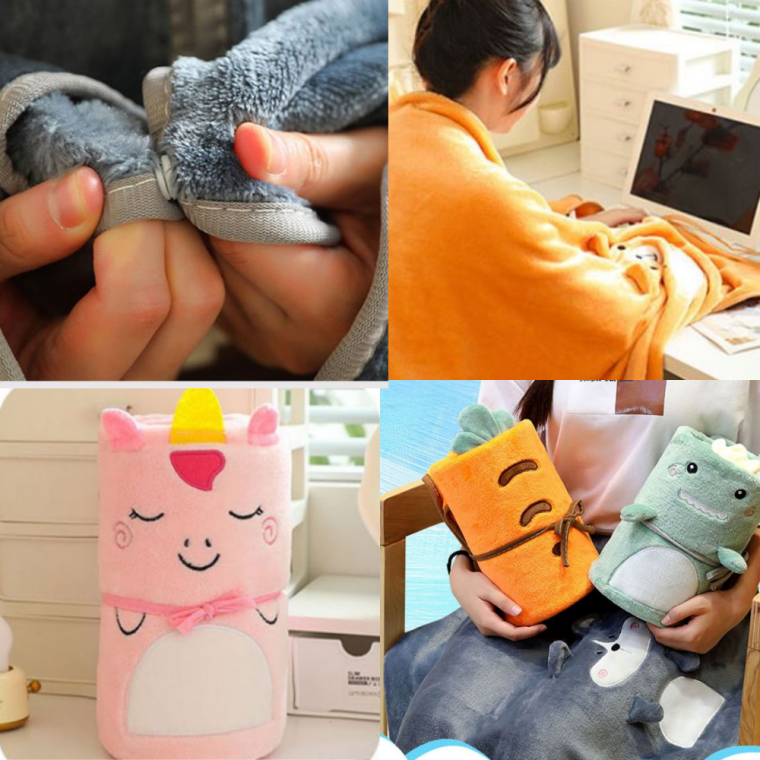 동물 캐릭터 극세사 무릎담요 똑딱이 담요 블랭킷