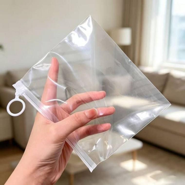 지퍼백 20p 수납 파우치 보관 포장 슬라이더 고리 투명