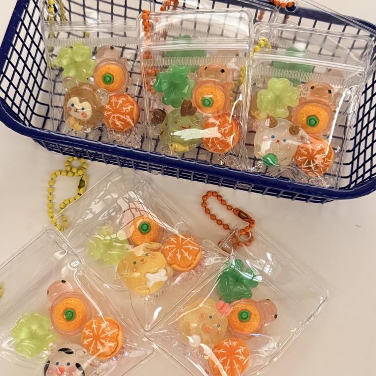 자체제작 제주도 12지신 동물 귤 클로버 거북이 파우치 DIY 키링 열쇠고리 폰줄 가방꾸미기 소품샵