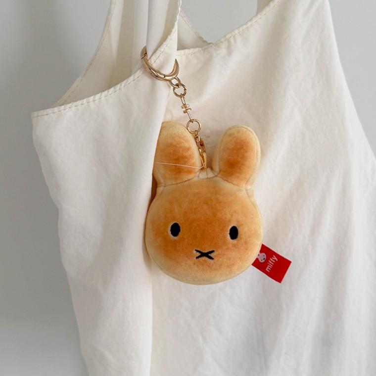 미피 MIFFY 구운 빵 토끼 캐릭터 얼굴 봉제 인형 키링 [귀여운 정품 굿즈 가방 백팩 백꾸 파우치 가방고리]