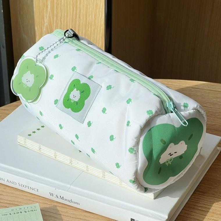 네잎클로버 필통 파우치 키링 문구 SET 시험운 합격운 열쇠고리 키홀더 백참 백꾸 연필꽂이