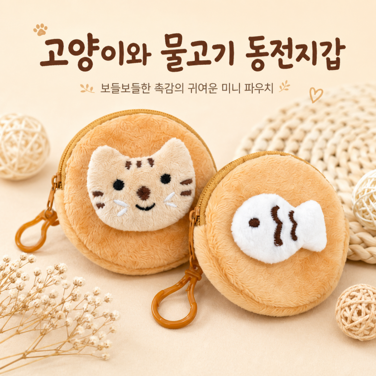 고양이 동전지갑/물고기 동전지갑/물고기키링/고양이키링/카드지갑/고양이인형/파우치키링/CAS-106107