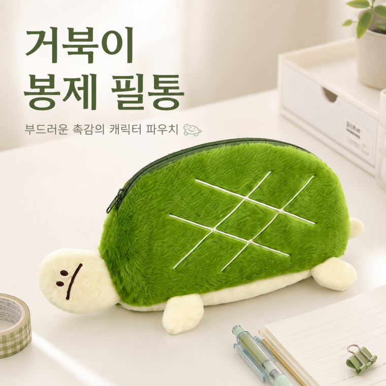 필통/파우치/거북이필통/봉제필통/봉제파우치/동물필통/동물파우치/캐릭터필통/캐릭터파우치/CAS-354