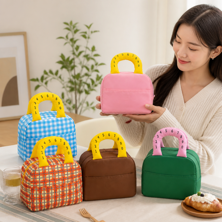 숫자 핸들 보냉백 런치백 보온 가방 도시락 파우치 미니백