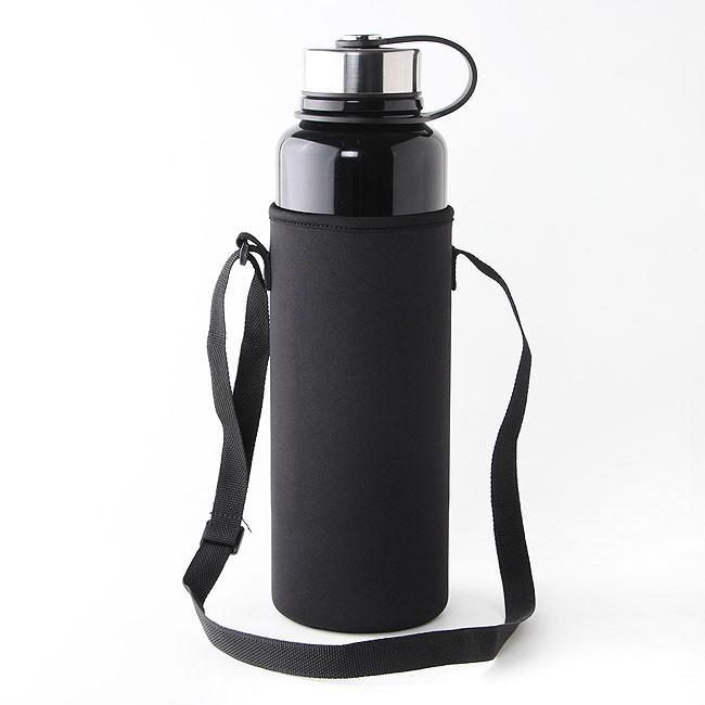 핫앤쿨 더블월 진공 보온병 1.5L(블랙) (파우치포함) 스텐 등산 보냉물병