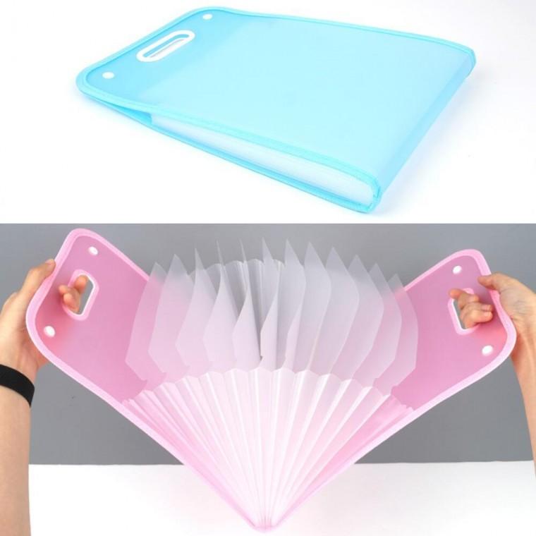 서류파우치 A4 케이스 똑딱이 파일철 보관 자료정리 손잡이투명 문서
