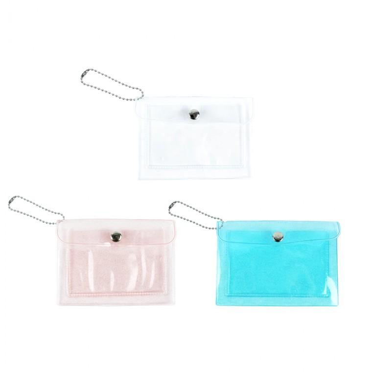 투명 카드지갑 파우치 케이스 미니 동전 홀더 PVC 포카 이어폰 기념품