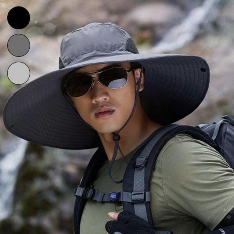 햇빛 차단 넓은 챙 벙거지 그늘막 사파리 모자 3컬러