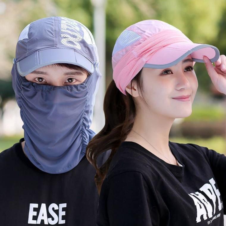 남녀공용 아웃도어 메쉬 커버모자 세트 자외선차단 등산 낚시 햇빛가리개 모자세트