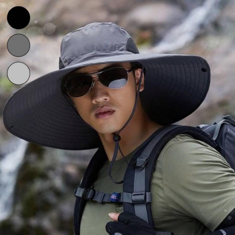 햇빛 차단 넓은 챙 벙거지 그늘막 사파리 모자 3컬러