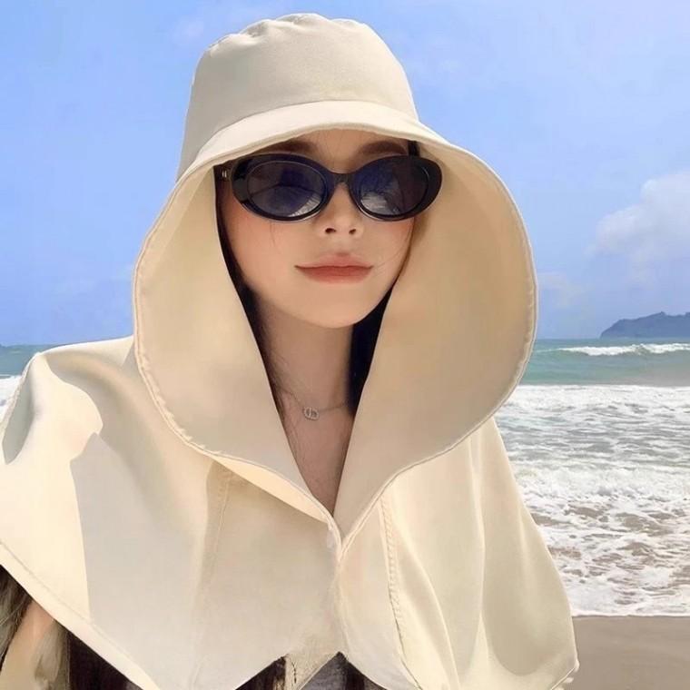 어깨 등까지 완벽하게 풀커버 숄 선햇 여성 자외선차단 여름모자 햇빛가리개 썬캡