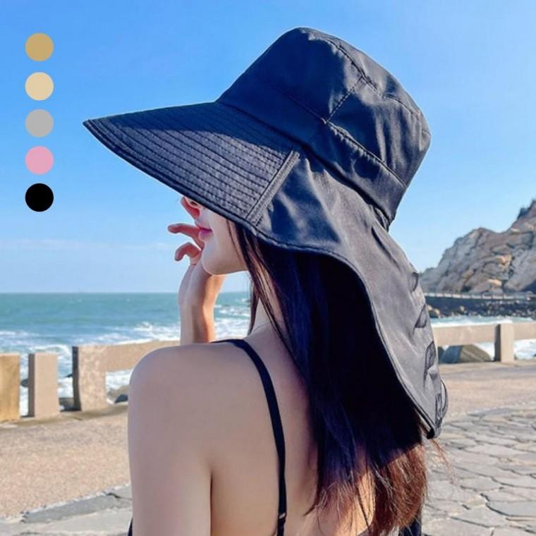 여성 햇빛가리개 모자 벙거지 뒷목가리개 챙모자
