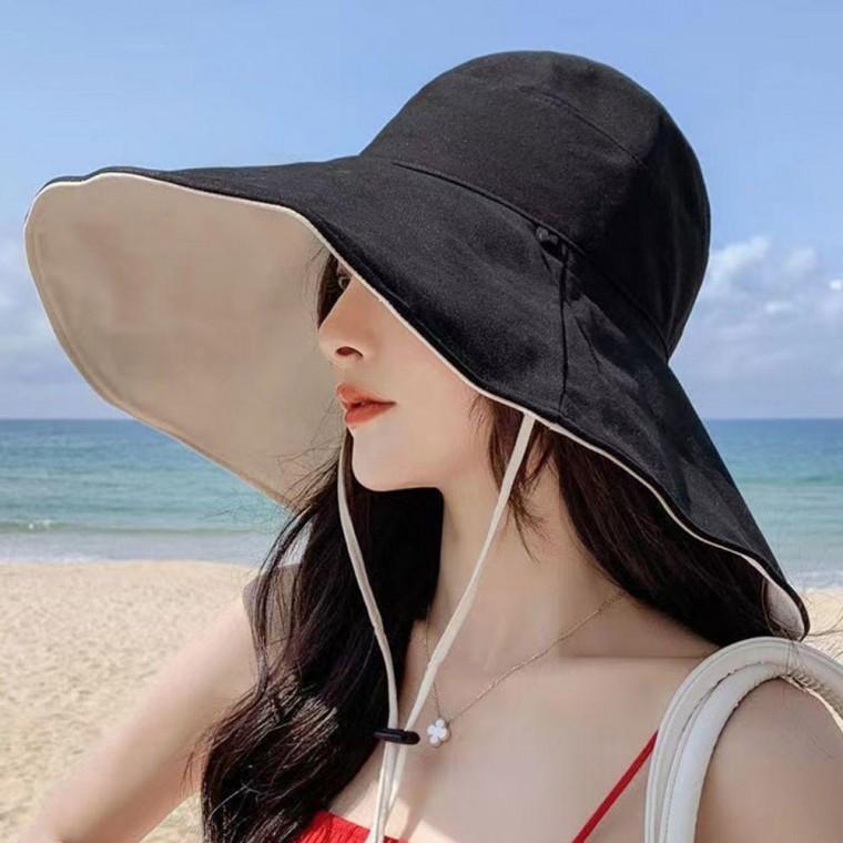챙넓은 여성 버킷햇 벙거지 모자 양면 접이식 햇빛차단 여름 여행