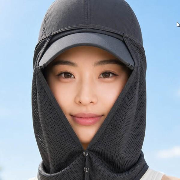 햇빛차단 가드 얼굴과 목을 넓게 감싸주는 디자인으로 자외선 노출을 최소화하여 피부 보호를 해주는 모자