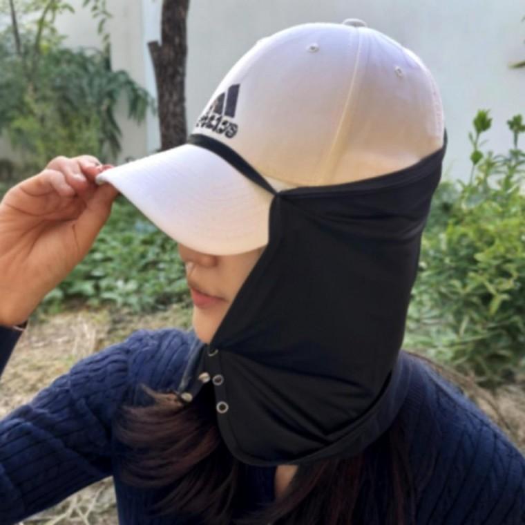 블랙 햇빛차단 목커버 모자 걸이용 목그늘 목 뒤 얼굴 햇빛가리개 넥워머 햇빛마스크