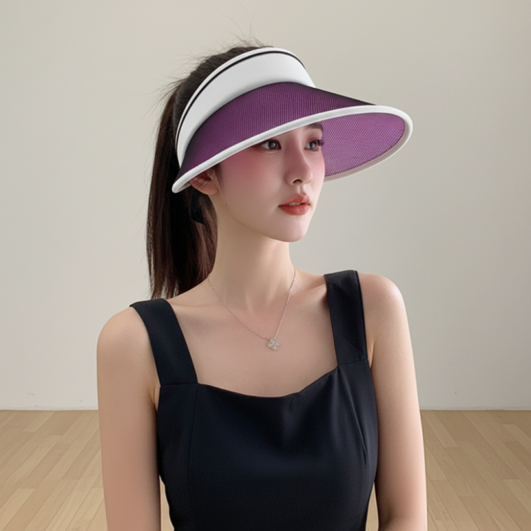 자외선 차단 컬러 체인지 와이드 썬캡 화이트 햇빛 가림 모자