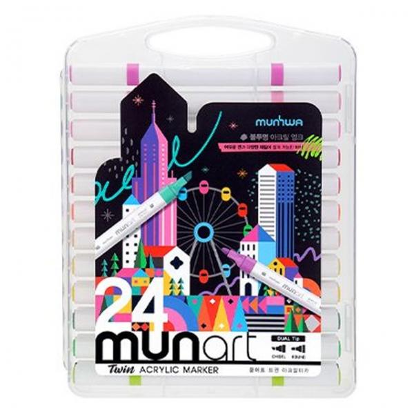 문아트 트윈 아크릴마카 24색 세트