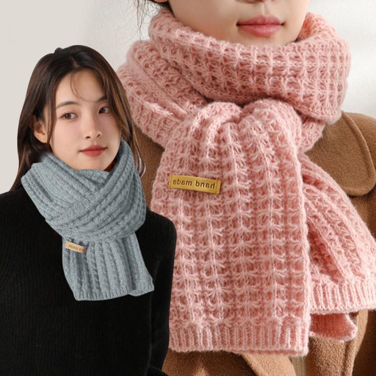 겨울 미니 머플러 뜨개 보온 목도리 니트 넥워머