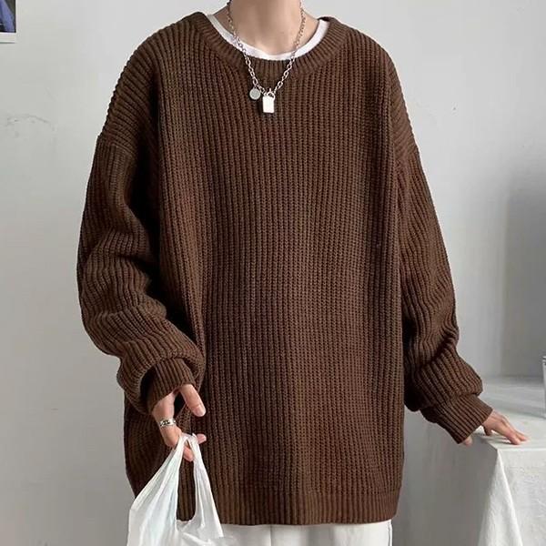라운드넥 데일리 남성 무지 기본 긴팔 니트 IS-TS91