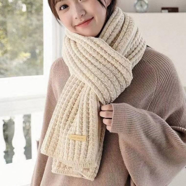 눈꽃무늬 포인트 패션 부드런 남여공용 니트 목도리