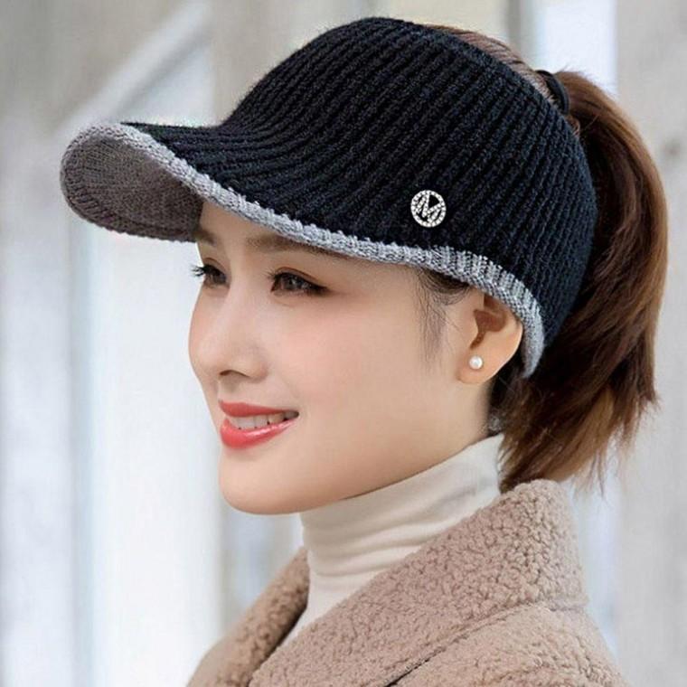 깔끔한 심플 디자인 여성 골프 외출 골지 캡 모자 힙합 래퍼 니트 벙거지 스타일 여행
