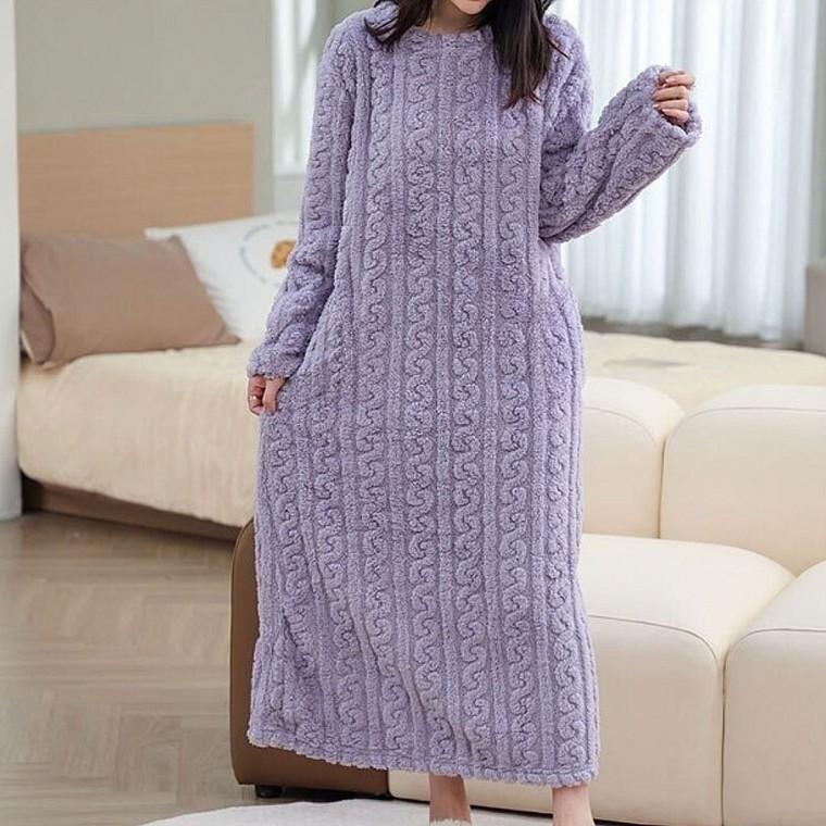 겨울 꽈배기 루즈핏 수면 니트 원피스 잠옷